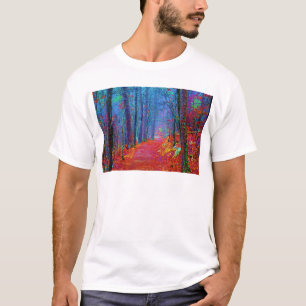 Camiseta Pintura a Óleo Floresta de Luz Negra
