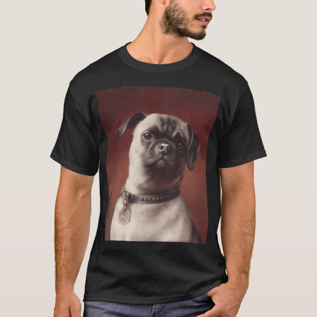Camiseta Pintura a óleo Pug (Frente)