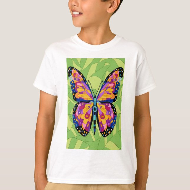 Camiseta Pintura abstrata de borboleta  (Frente)