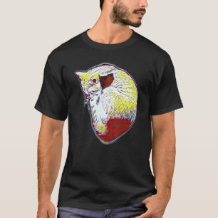Camiseta Pintura Abstrata Digital De Um Gato 29