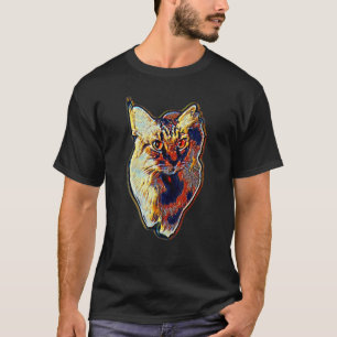 Camiseta Pintura Abstrata Digital De Um Gato 35