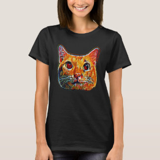 Camiseta Pintura Abstrata Digital De Um Gato 36