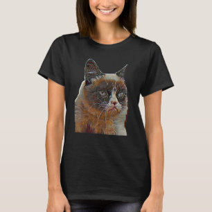Camiseta Pintura Abstrata Digital De Um Gato 57