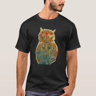 Camiseta Pintura Abstrata Digital De Um Gato 7