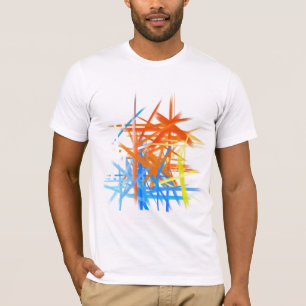 Camiseta pintura abstrato Amarelo-amarelo-retrorlaranja