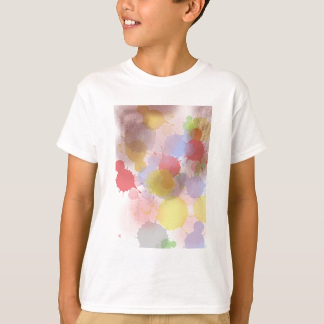 Camiseta pintura abstrato colorida (Frente)