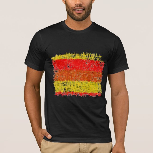 Camiseta pintura abstrato | Vermelhos e Amarelos (Frente)