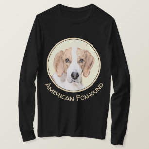 Camiseta Pintura Americana de Foxhound - Arte Cachorro Orig