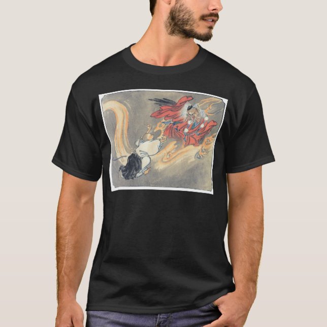Camiseta Pintura antiga do demónio de Tengu do japonês (Frente)