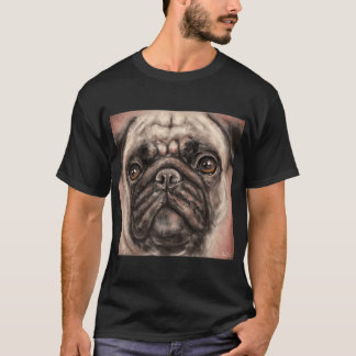 Camiseta Pintura aproximada de um Pug com seu laranja magní