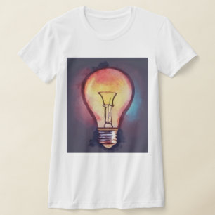 Camiseta Pintura aquarela de lâmpada, lâmpada