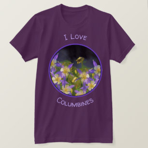 Camiseta Pintura aquilégia azul de Colorado - arte origina