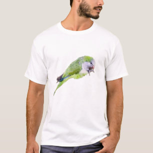 Camiseta Pintura aquosa de papagaio verde