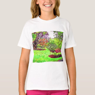 Camiseta Pintura aquosa de um jardim de primavera