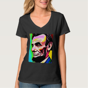 Camiseta Pintura artística de Abraham Lincoln de 4 de julho
