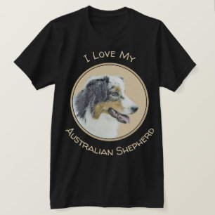 Camiseta Pintura Australiana de Pastor - Arte Original de C