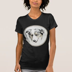 Camiseta Pintura Australiana de Pastor - Arte Original de C