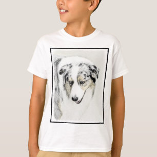 Camiseta Pintura Australiana De Pastores - Arte Original De