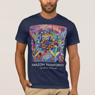 Camiseta Pintura azul da floresta húmida de Amazon do