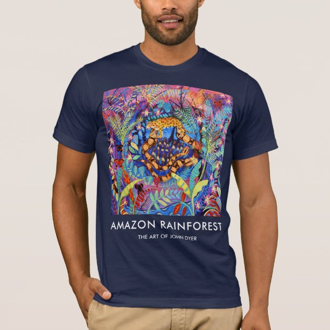 Camiseta Pintura azul da floresta húmida de Amazon do (Frente)