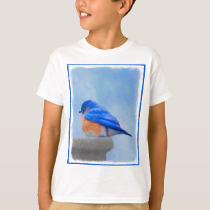 Camiseta Pintura Bluebird - Arte Original para Pássaros