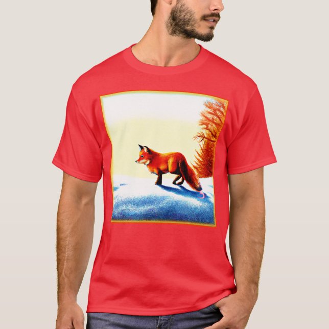 Camiseta Pintura Bonita De Raposa Vermelha. Compre agora (Frente)