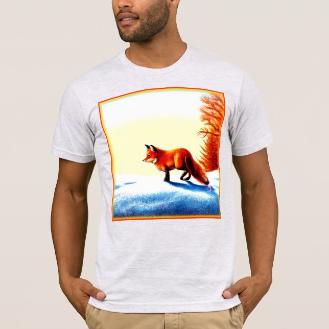 Camiseta Pintura Bonita De Raposa Vermelha. Compre agora (Frente)