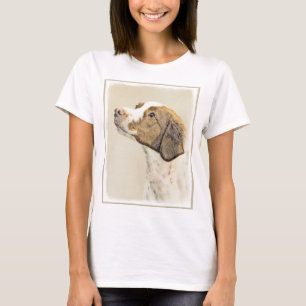Camiseta Pintura Brittany - Arte Cachorro Original Bonita