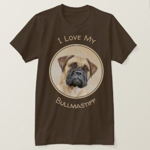 Camiseta Pintura Bullmastiff - Arte Cachorro Original Bonit