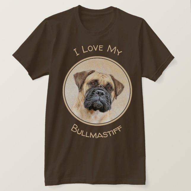 Camiseta Pintura Bullmastiff - Arte Cachorro Original Bonit (Frente do Design)