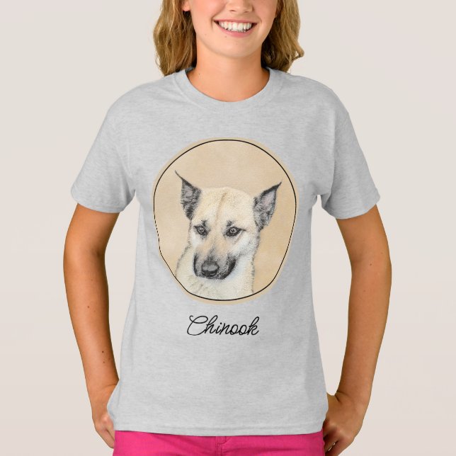 Camiseta Pintura Chinook (Orelhas Apontadas) - Arte Canina  (Frente)