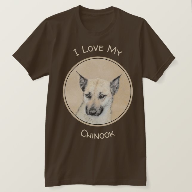 Camiseta Pintura Chinook (Orelhas Apontadas) - Arte Canina  (Frente do Design)