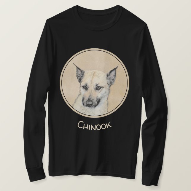 Camiseta Pintura Chinook (Orelhas Apontadas) - Arte Canina  (Frente do Design)