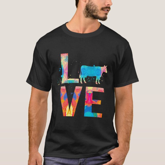 Camiseta Pintura Colorida da Vaca Mãe Vaca (Frente)
