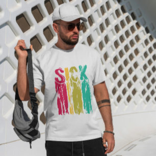 Camiseta Pintura Colorida de Cotação Doente