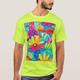 Camiseta Pintura Colorida de Energia do Flor