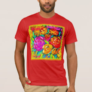 Camiseta Pintura Colorida De Óleo De Flor. Comprar Agora