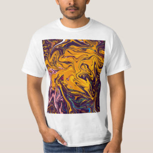 Camiseta pintura colorida e obra-prima de arte fina