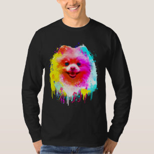 Camiseta Pintura Colorida Pomeraniana Desenhada À Mão
