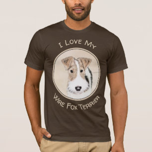 Camiseta Pintura com terrier de Fox com fio - Arte canina o