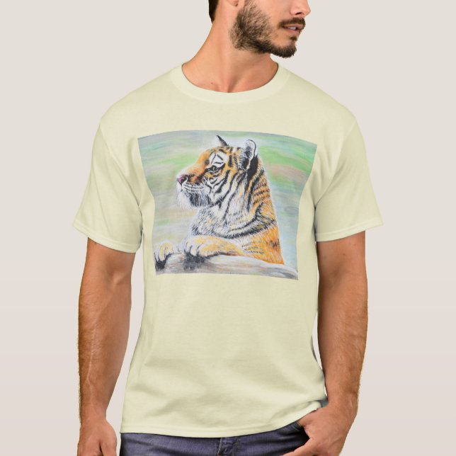 Camiseta Pintura curiosa do Tigre (Frente)