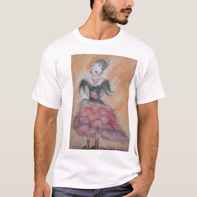 Camiseta Pintura da aguarela do dançarino espanhol do (Frente)