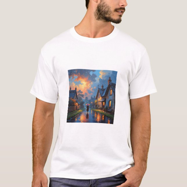 Camiseta Pintura da chuva arco-íris (Frente)