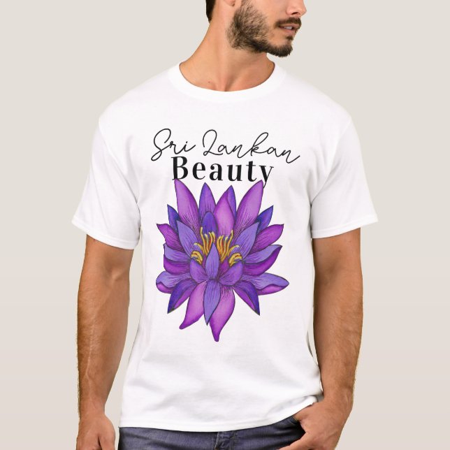 Camiseta Pintura da Flor do Sri Lanka Lotus (Frente)