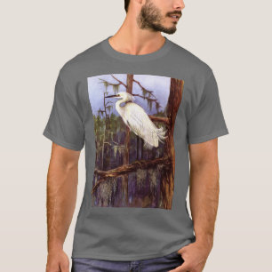 CAMISETA PINTURA DA GARÇA-REAL DOS MARISMAS DE FLORIDA