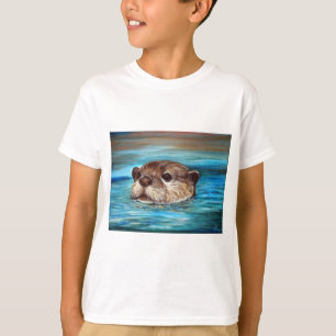 Camiseta Pintura da lontra de rio