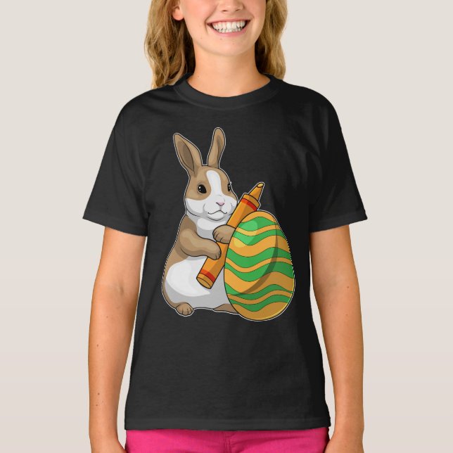 Camiseta Pintura da Páscoa de Páscoa Bunny (Frente)
