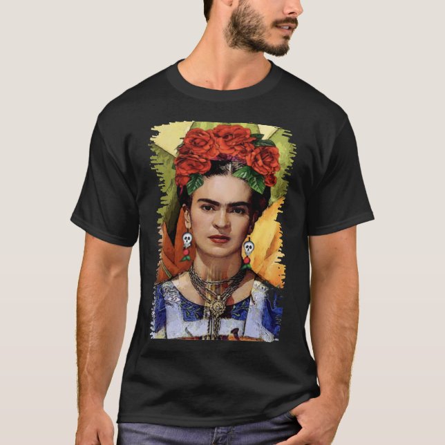 Camiseta Pintura da pintura Frida Kahlo para fãs Essentia (Frente)