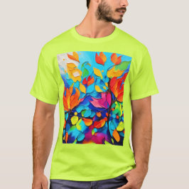 Camiseta Pintura da Sinfonia Floral Vibrante