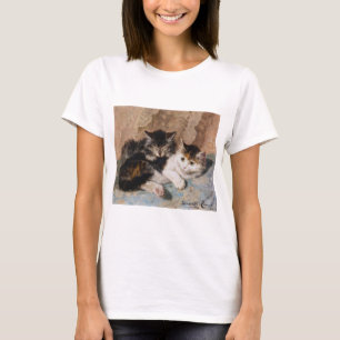 Camiseta Pintura das belas artes do gatinho do gato e das